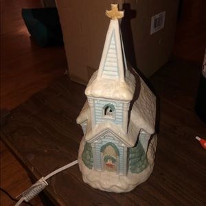 Beautiful church Christmas/winter lite up house